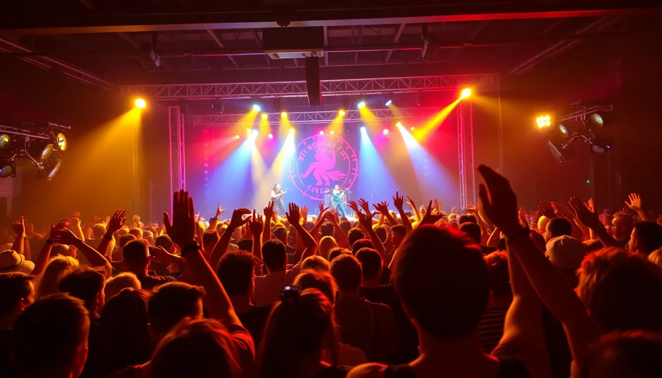 Plateia em concerto de rock anos 80